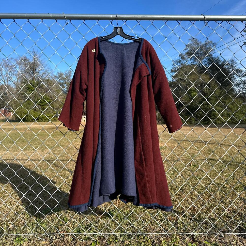 Reversible Double Fleece Asymmetrical 3/4 Sleeves Coat